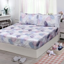 【FITNESS】精梳棉單人床包枕套二件組-日光(紫)