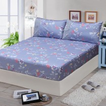 【FITNESS】精梳棉單人床包枕套二件組-馬格森特(灰藍)